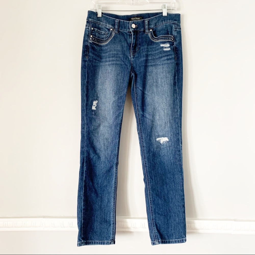 White House Black Market Distressed Low Rise Jeans